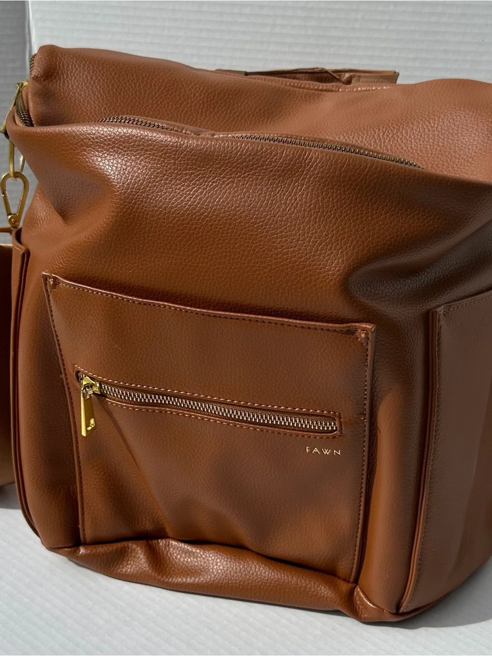 Fawn Design Brown Leather Baby Bag